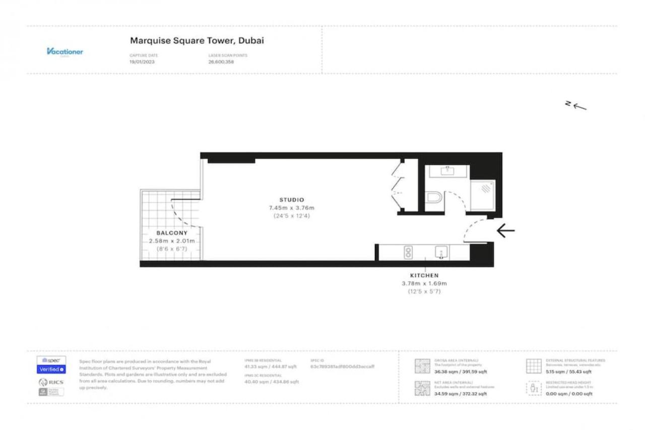 Marquise Square Tower, Business Bay - Bright Studio Dubaj Kültér fotó